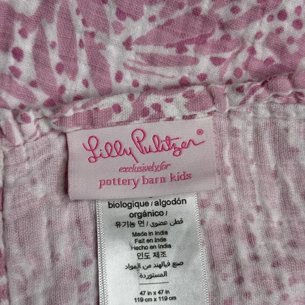 Lilly Pulitzer Pink Organic Cotton Swaddling Blanket 47x47 Pottery Barn Girls